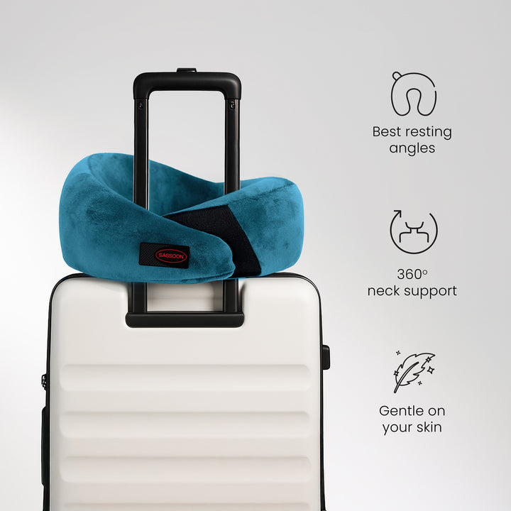 Memory Foam Neck Support Pillow With Adjustable Velcro Strap