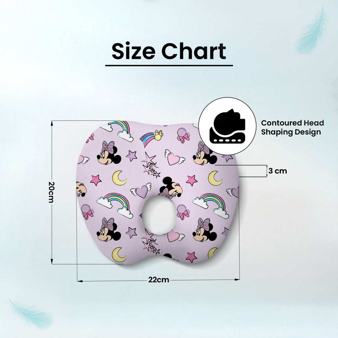 Disney Minnie Mouse Baby Head Shaping Memory Foam Pillow