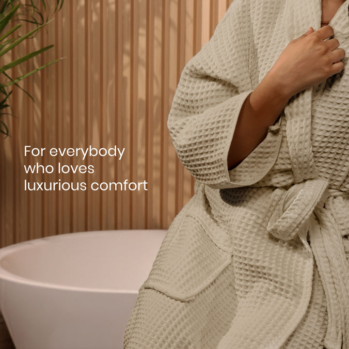 Brink 100% Cotton Unisex Waffle Bathrobe