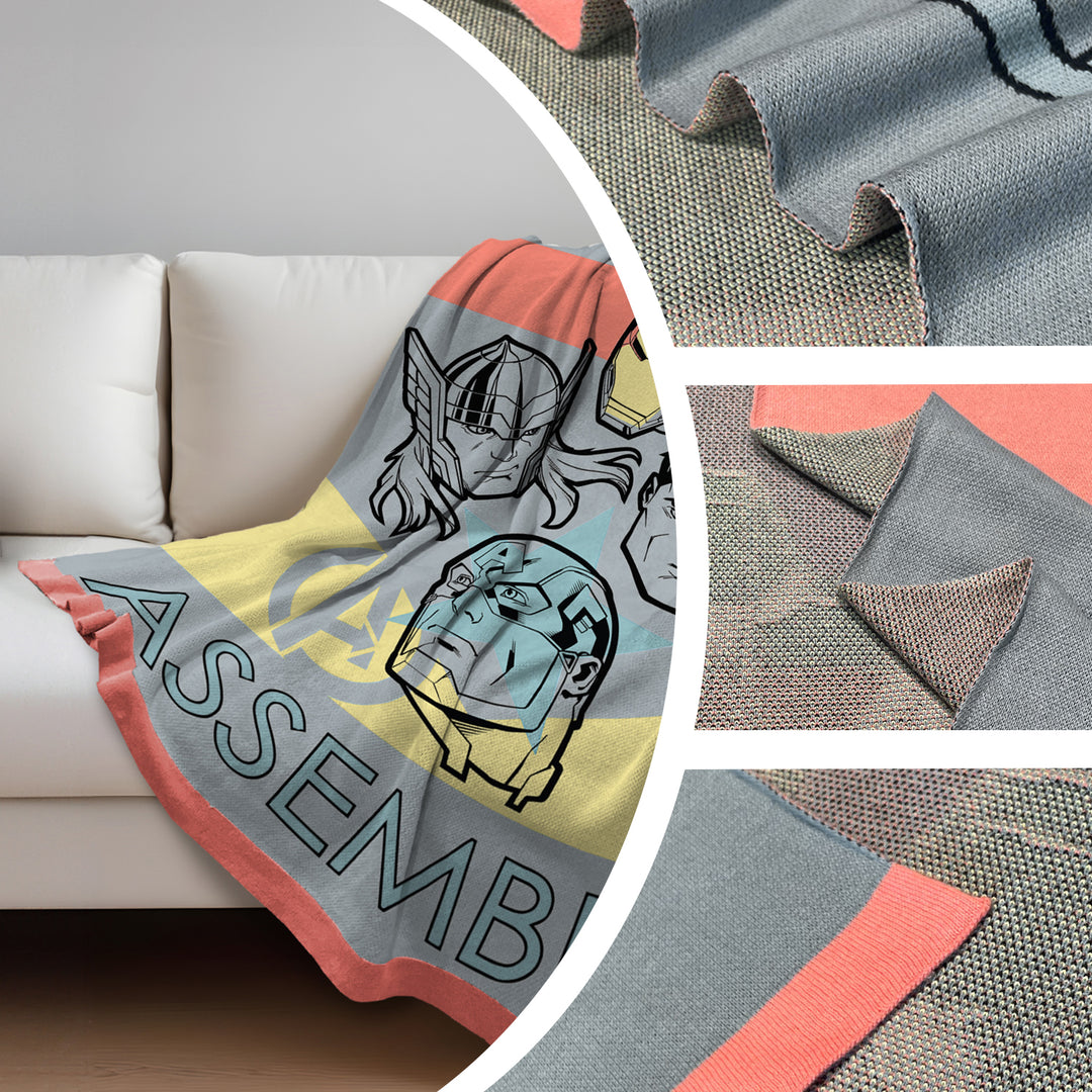 Marvel Avengers Kids Single Bed Knitted Blanket