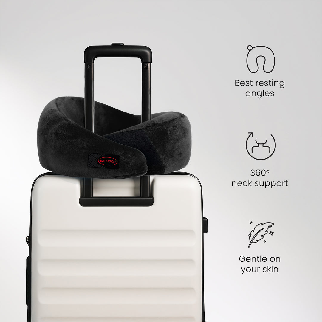 Memory Foam Neck Support Pillow With Adjustable Velcro Strap