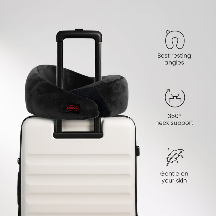 Memory Foam Neck Support Pillow With Adjustable Velcro Strap
