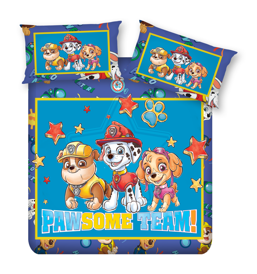 Paw Patrol Digital Printed 300TC Cotton Bedsheet (Pawsome Team)