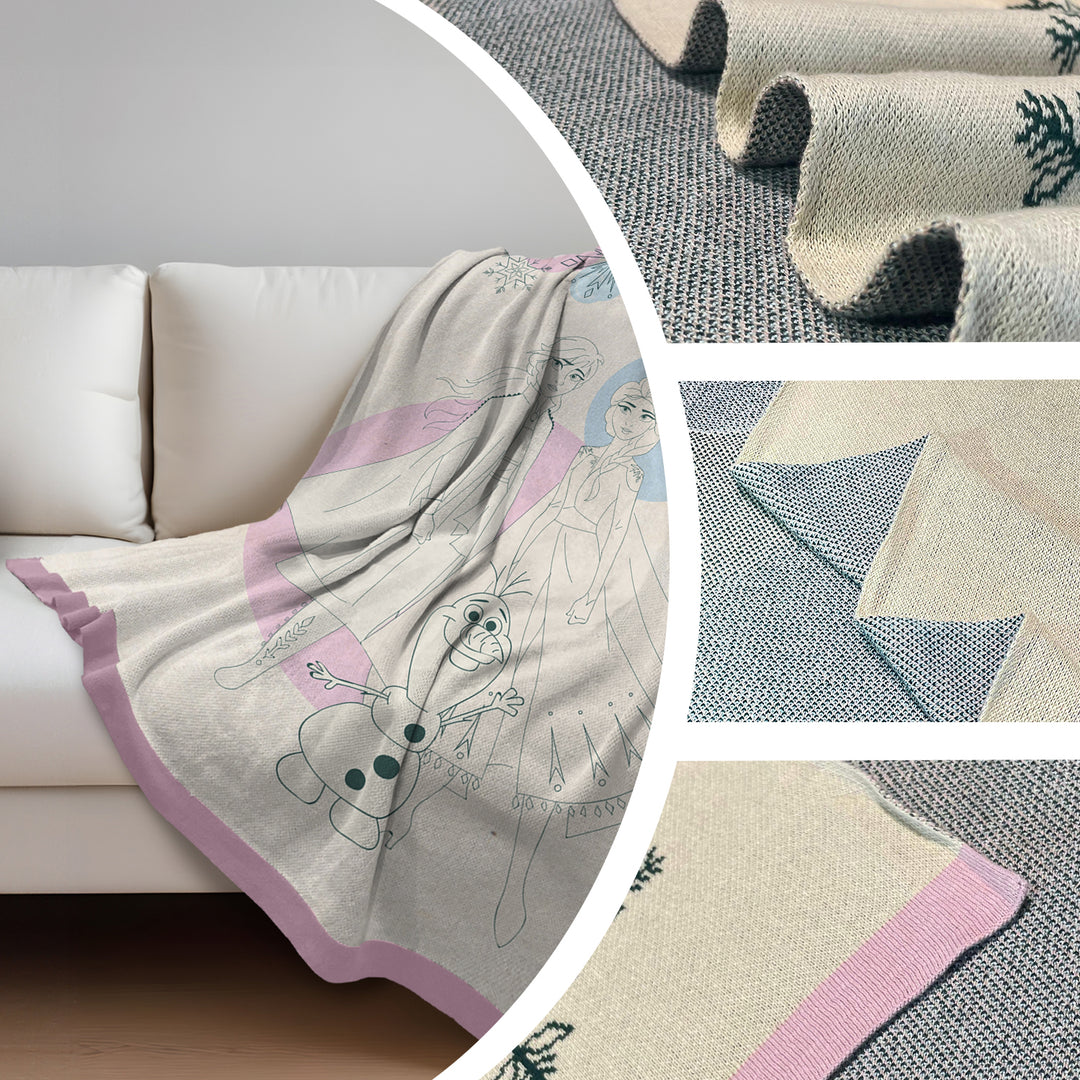 Disney Frozen Kids Single Bed Knitted Blanket