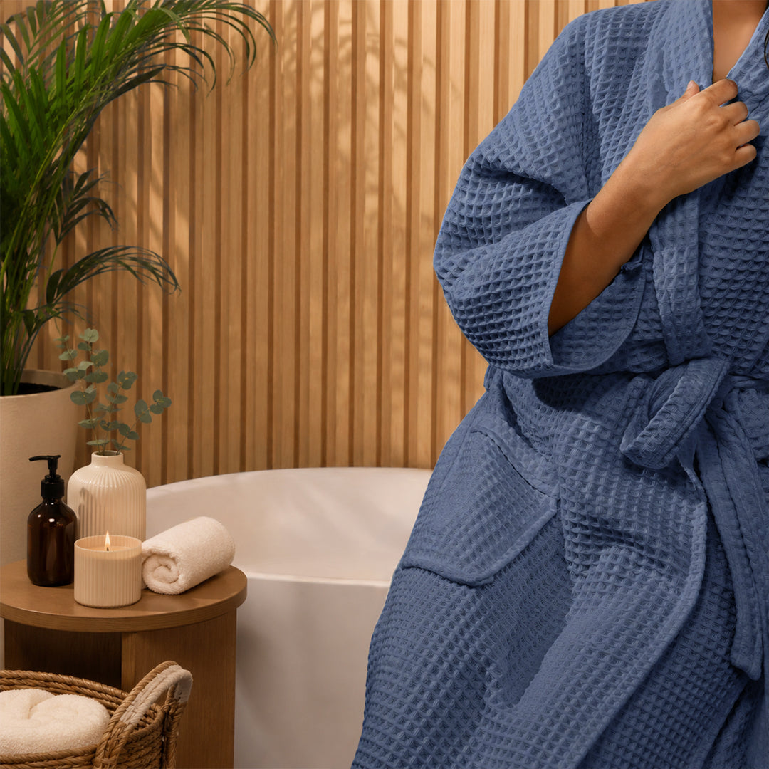 Brink 100% Cotton Unisex Waffle Bathrobe