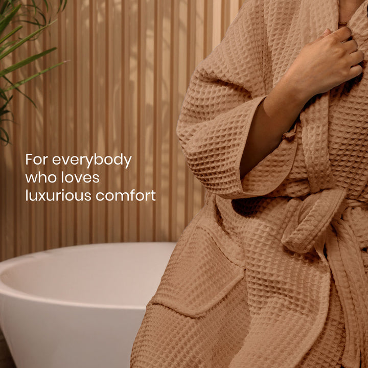 Brink 100% Cotton Unisex Waffle Bathrobe