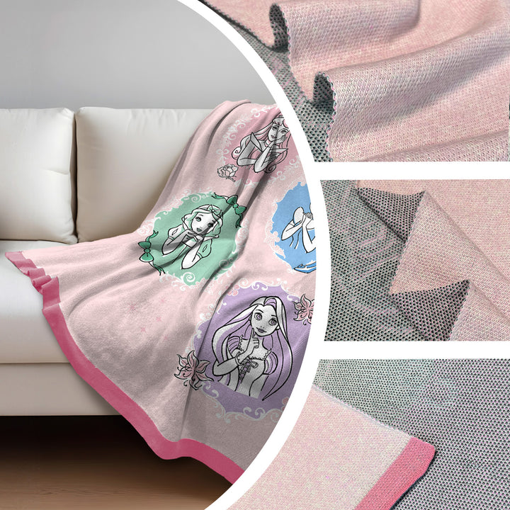 Disney Princess Kids Single Bed Knitted Blanket