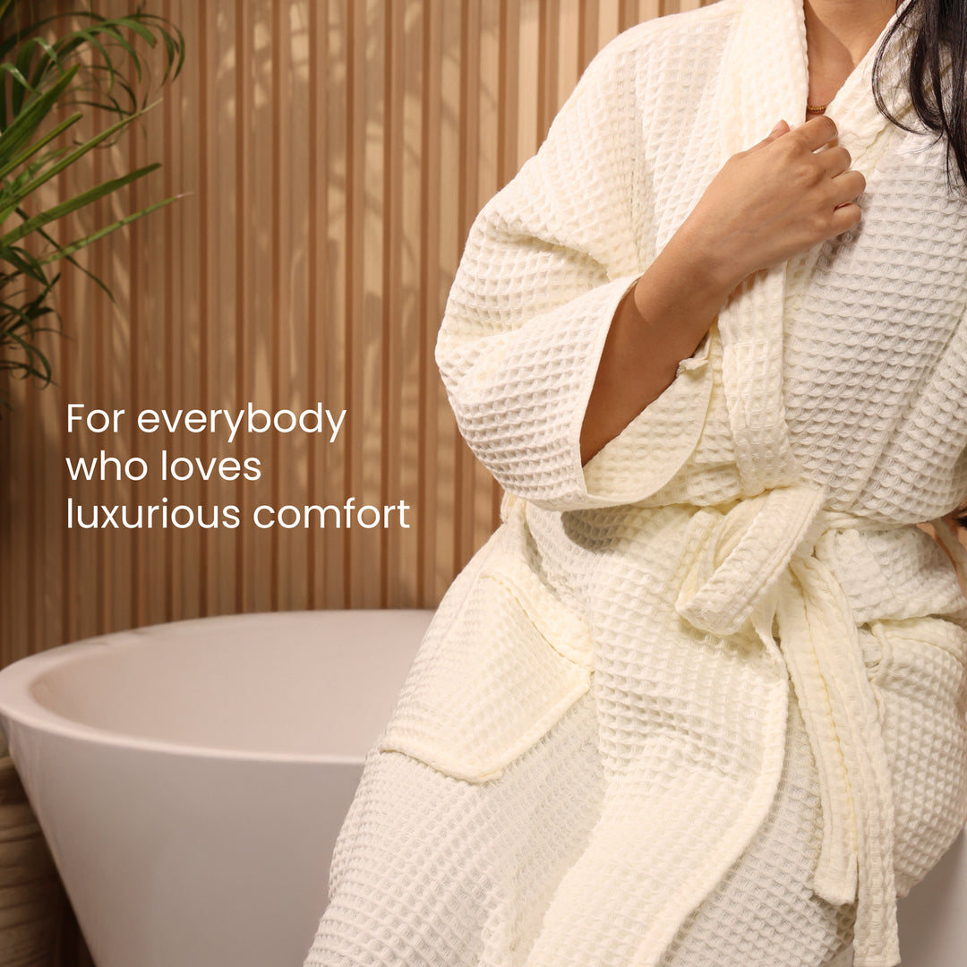 Brink 100% Cotton Unisex Waffle Bathrobe