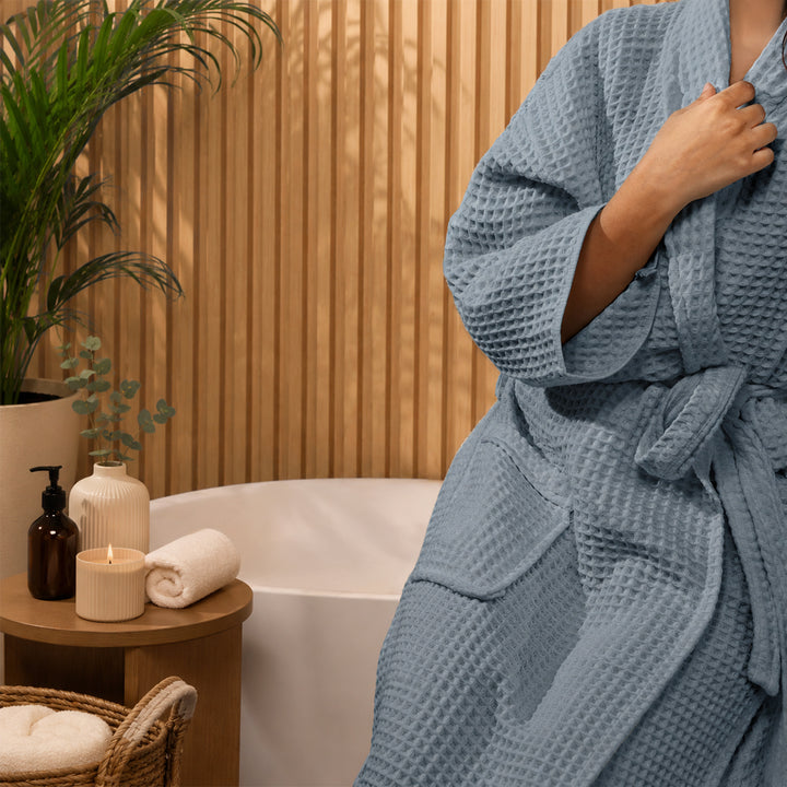 Brink 100% Cotton Unisex Waffle Bathrobe