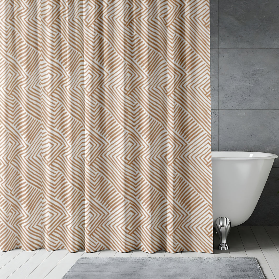 Printed Shower Curtain with Hooks