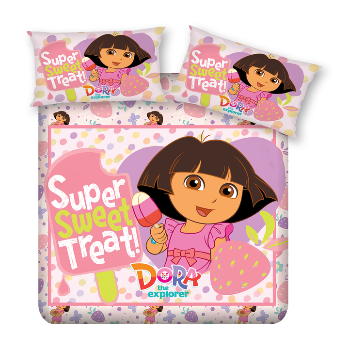 Dora Digital Printed 300TC Cotton Bedsheet (Sweet Treat)