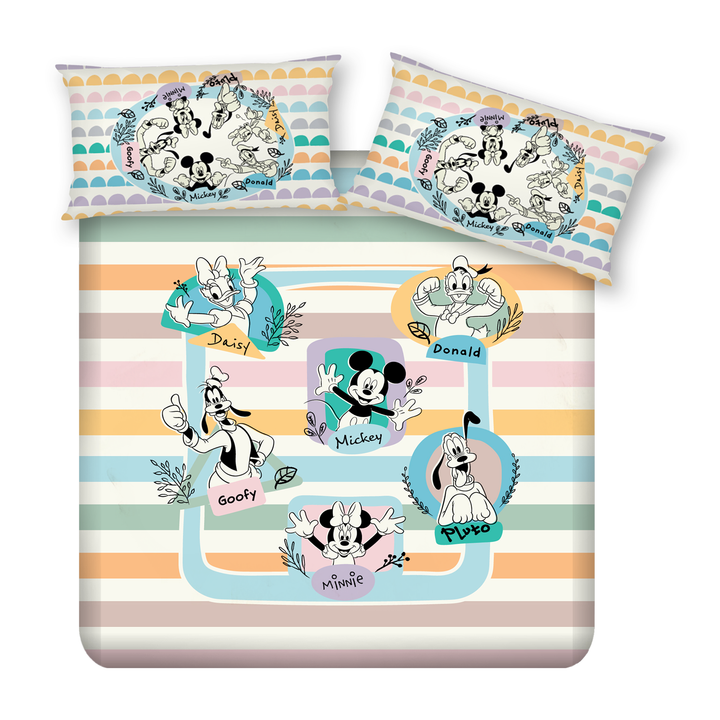 Disney Mickey Mouse & Friends Digital Printed 300TC Cotton Bedsheet