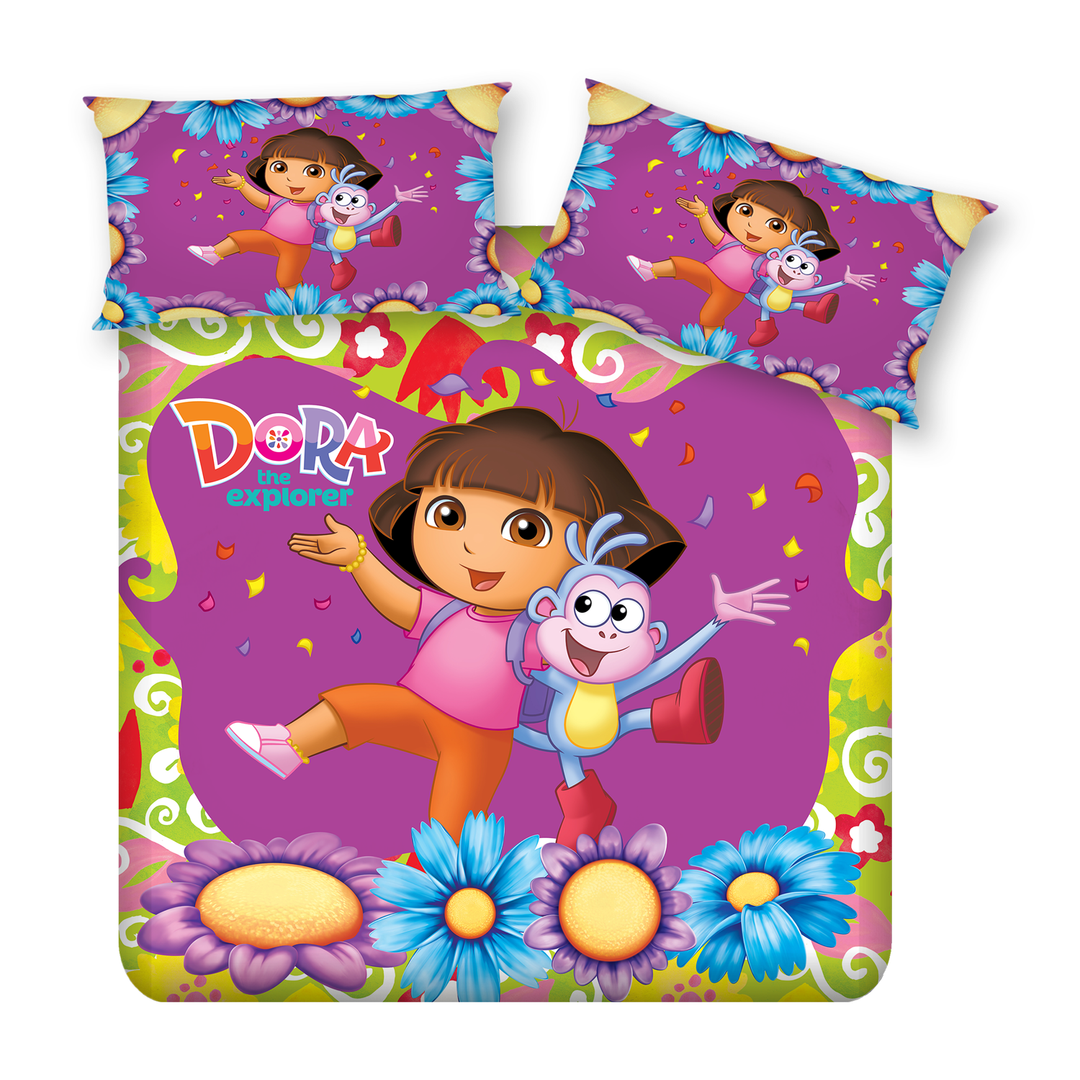 Dora Digital Printed 300TC Cotton Bedsheet (Explorer)