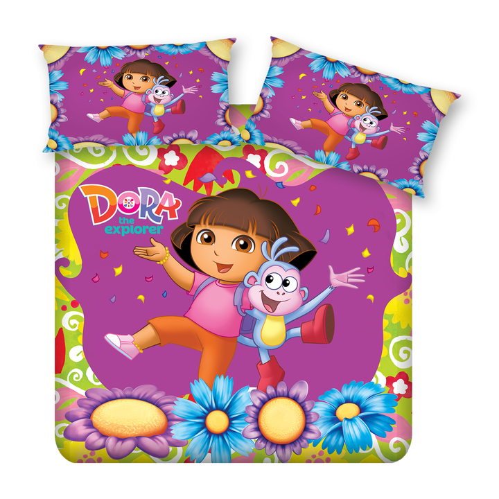 Dora Digital Printed 300TC Cotton Bedsheet (Explorer)