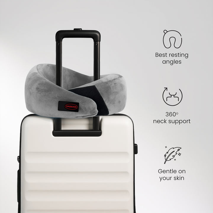 Memory Foam Neck Support Pillow With Adjustable Velcro Strap