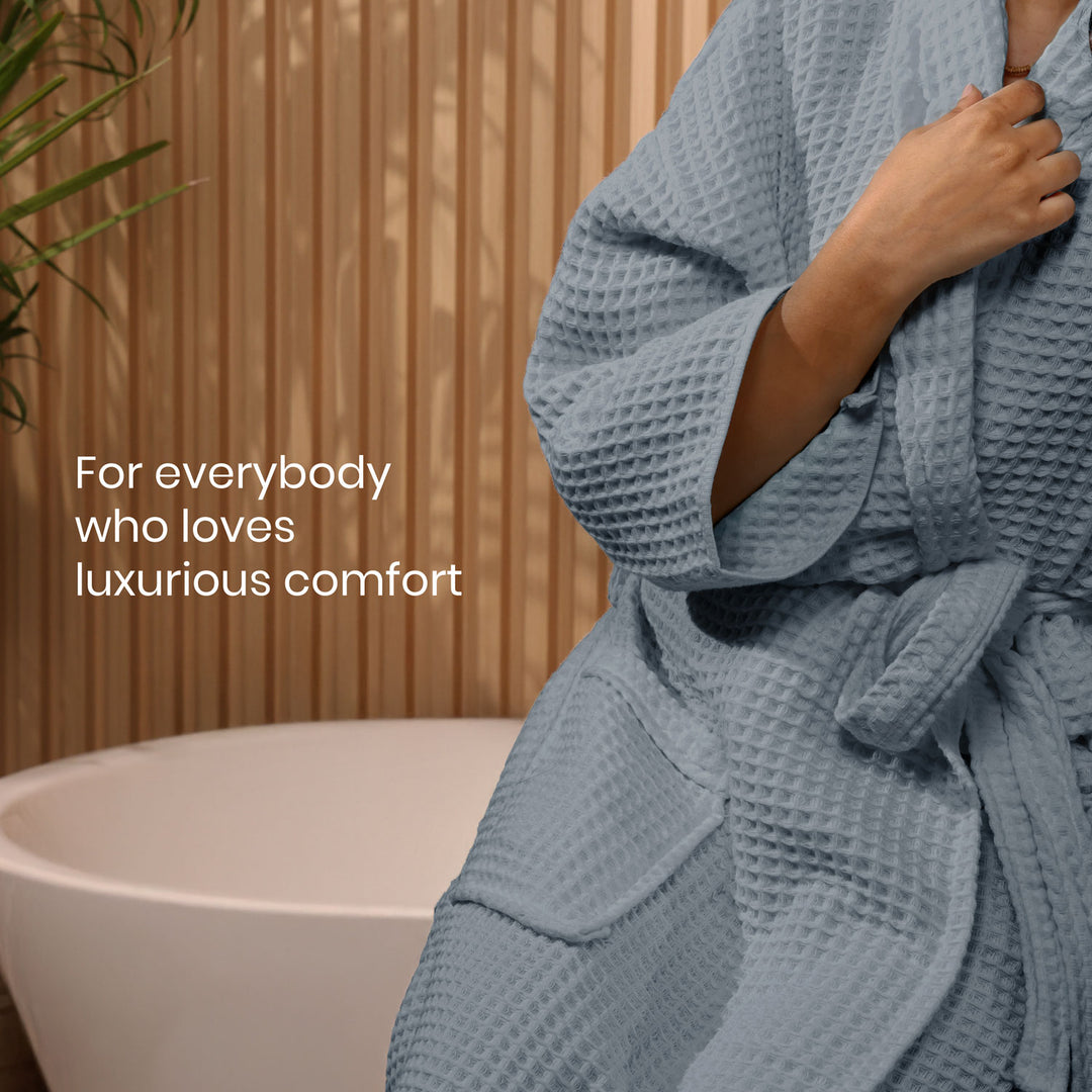 Brink 100% Cotton Unisex Waffle Bathrobe