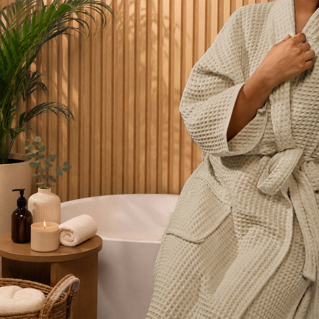 Brink 100% Cotton Unisex Waffle Bathrobe