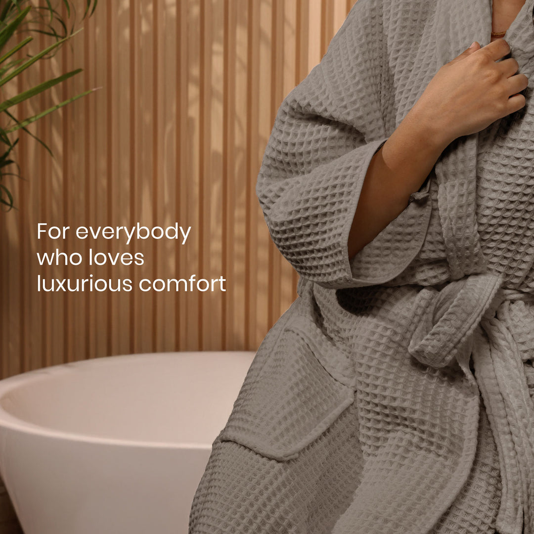 Brink 100% Cotton Unisex Waffle Bathrobe