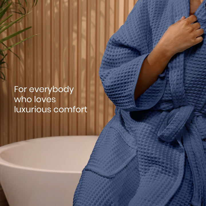 Brink 100% Cotton Unisex Waffle Bathrobe