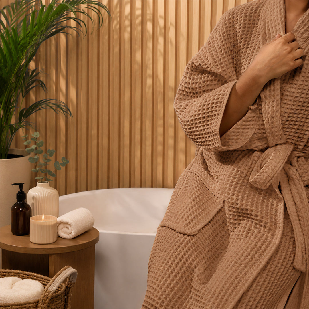 Brink 100% Cotton Unisex Waffle Bathrobe