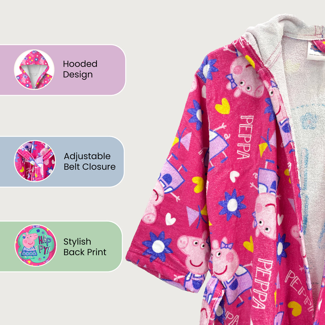 Peppa Pig Printed Cotton Bathrobe for Kids