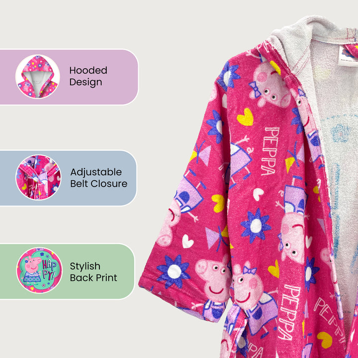 Peppa Pig Printed Cotton Bathrobe for Kids