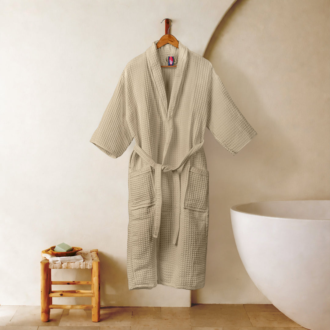 Brink 100% Cotton Unisex Waffle Bathrobe