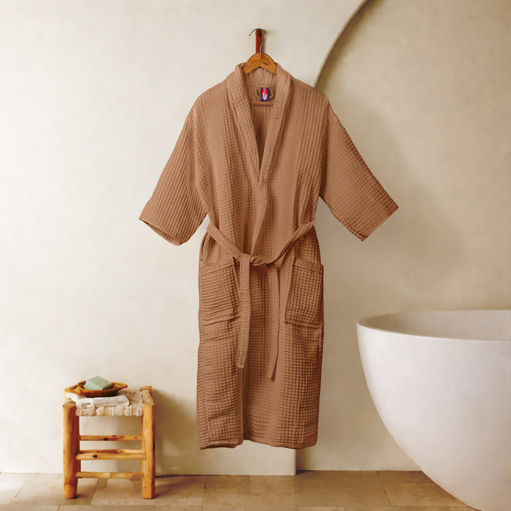 Brink 100% Cotton Unisex Waffle Bathrobe