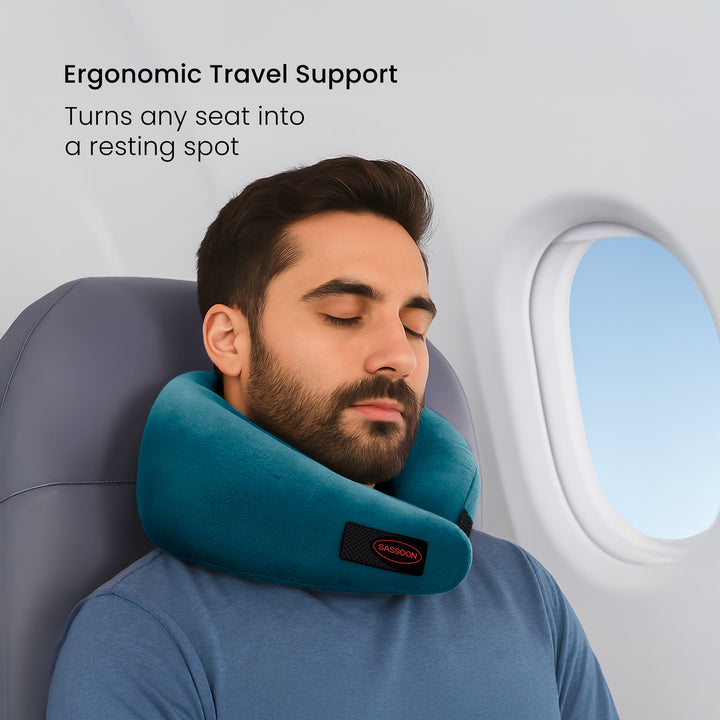 Memory Foam Neck Support Pillow With Adjustable Velcro Strap