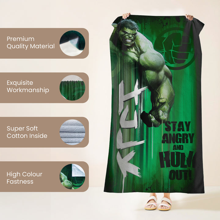 Marvel Hulk Towel For Kids & Adults