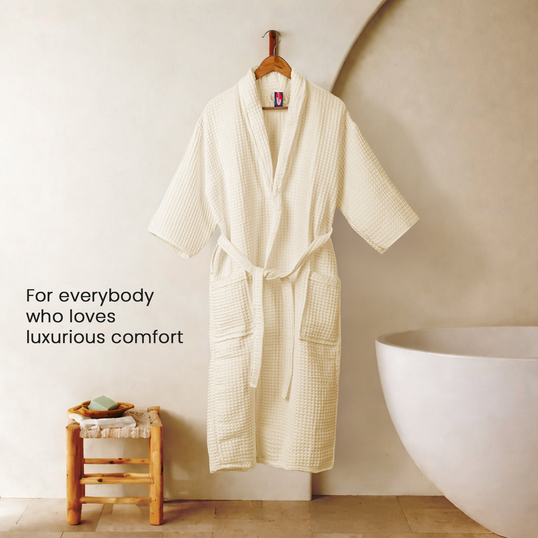 Brink 100% Cotton Unisex Waffle Bathrobe