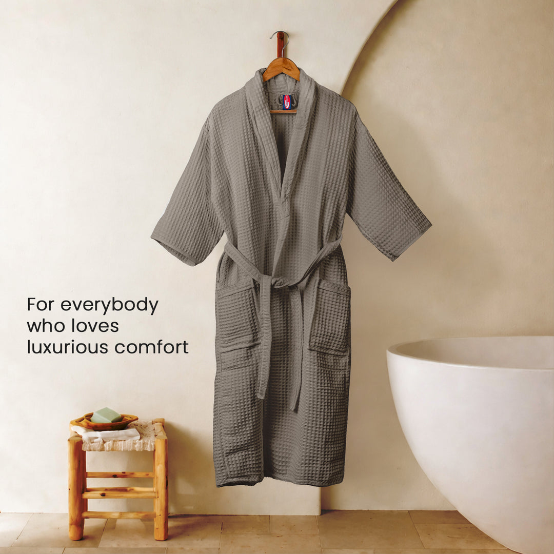 Brink 100% Cotton Unisex Waffle Bathrobe