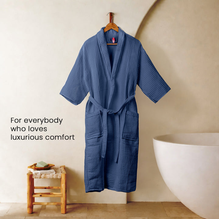 Brink 100% Cotton Unisex Waffle Bathrobe