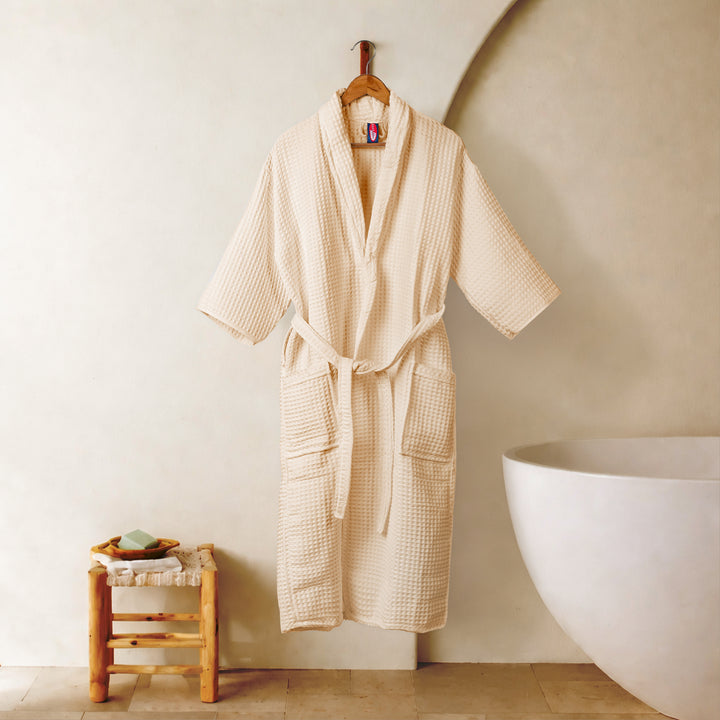 Brink 100% Cotton Unisex Waffle Bathrobe