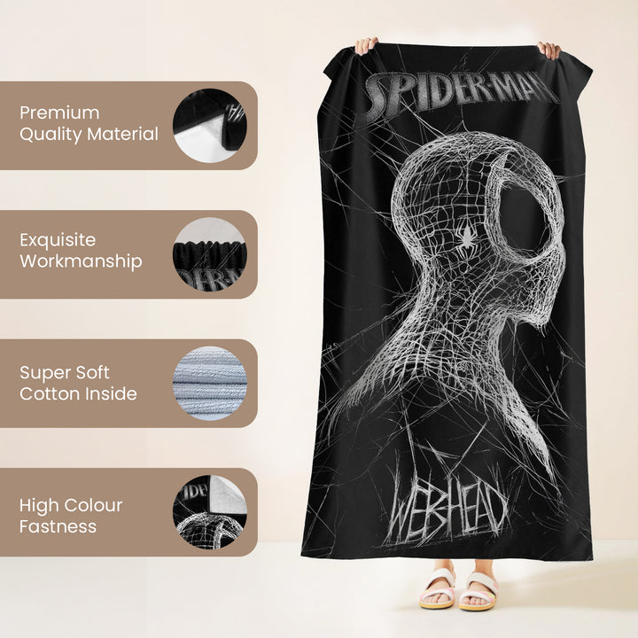 Marvel Spiderman Towel For Kids & Adults