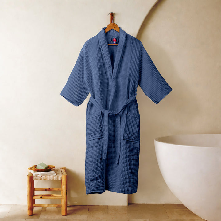 Brink 100% Cotton Unisex Waffle Bathrobe