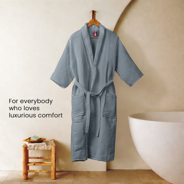 Brink 100% Cotton Unisex Waffle Bathrobe