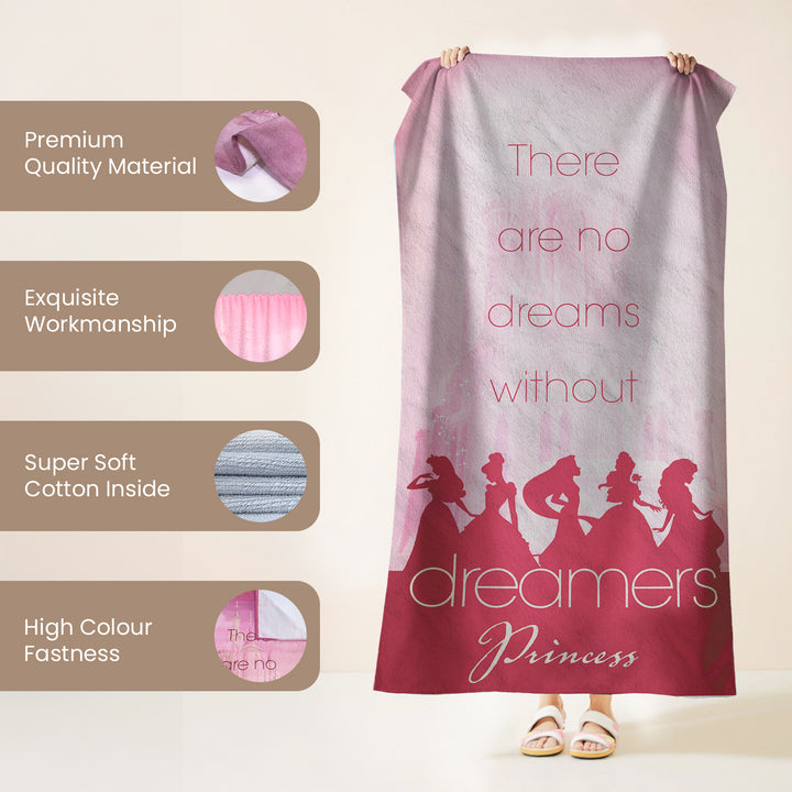 Disney Princess Towel For kids & Adults (Pink)