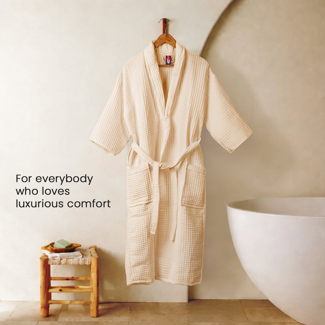 Brink 100% Cotton Unisex Waffle Bathrobe
