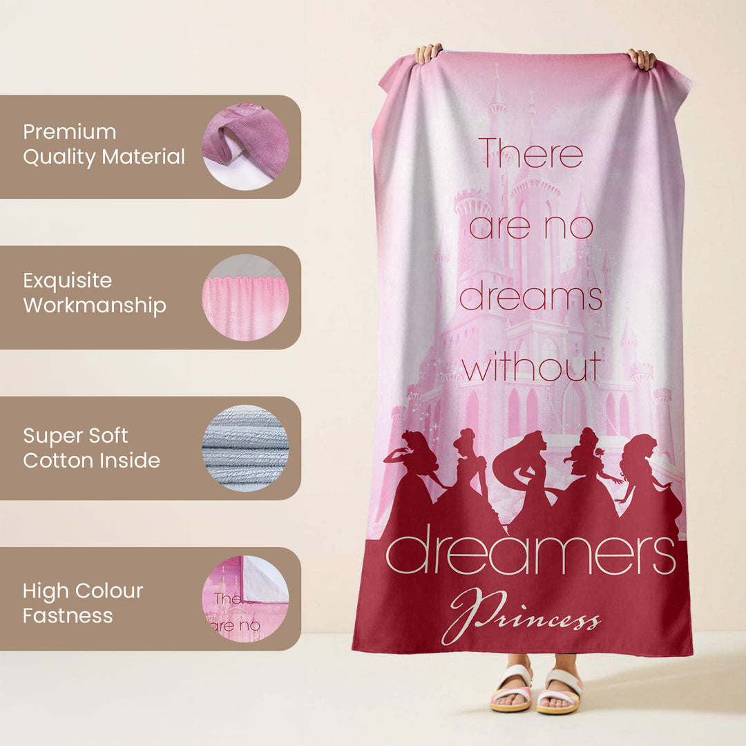 Disney Princess Towel For kids & Adults (Pink)