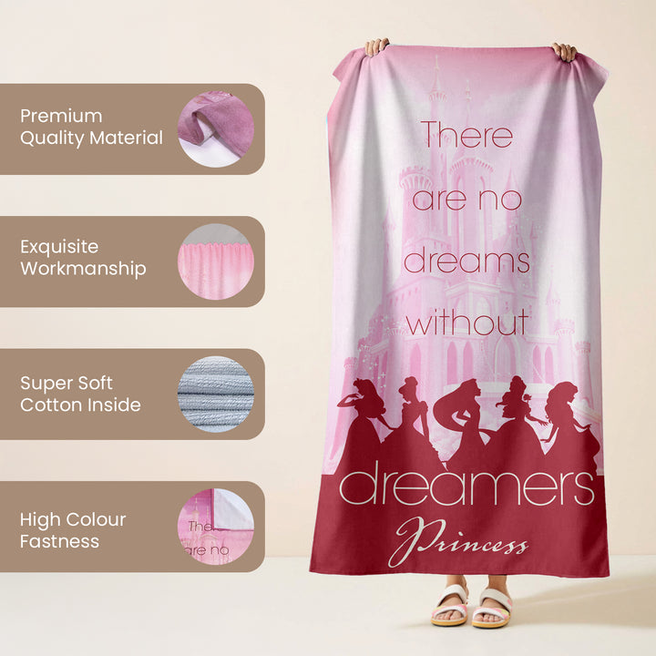 Disney Princess Towel For kids & Adults (Pink)