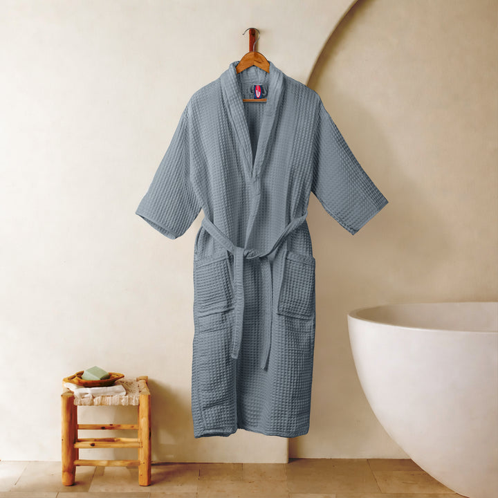 Brink 100% Cotton Unisex Waffle Bathrobe