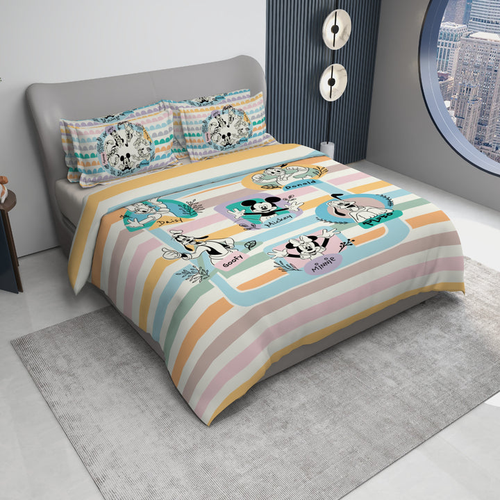Disney Mickey Mouse & Friends Digital Printed 300TC Cotton Bedsheet