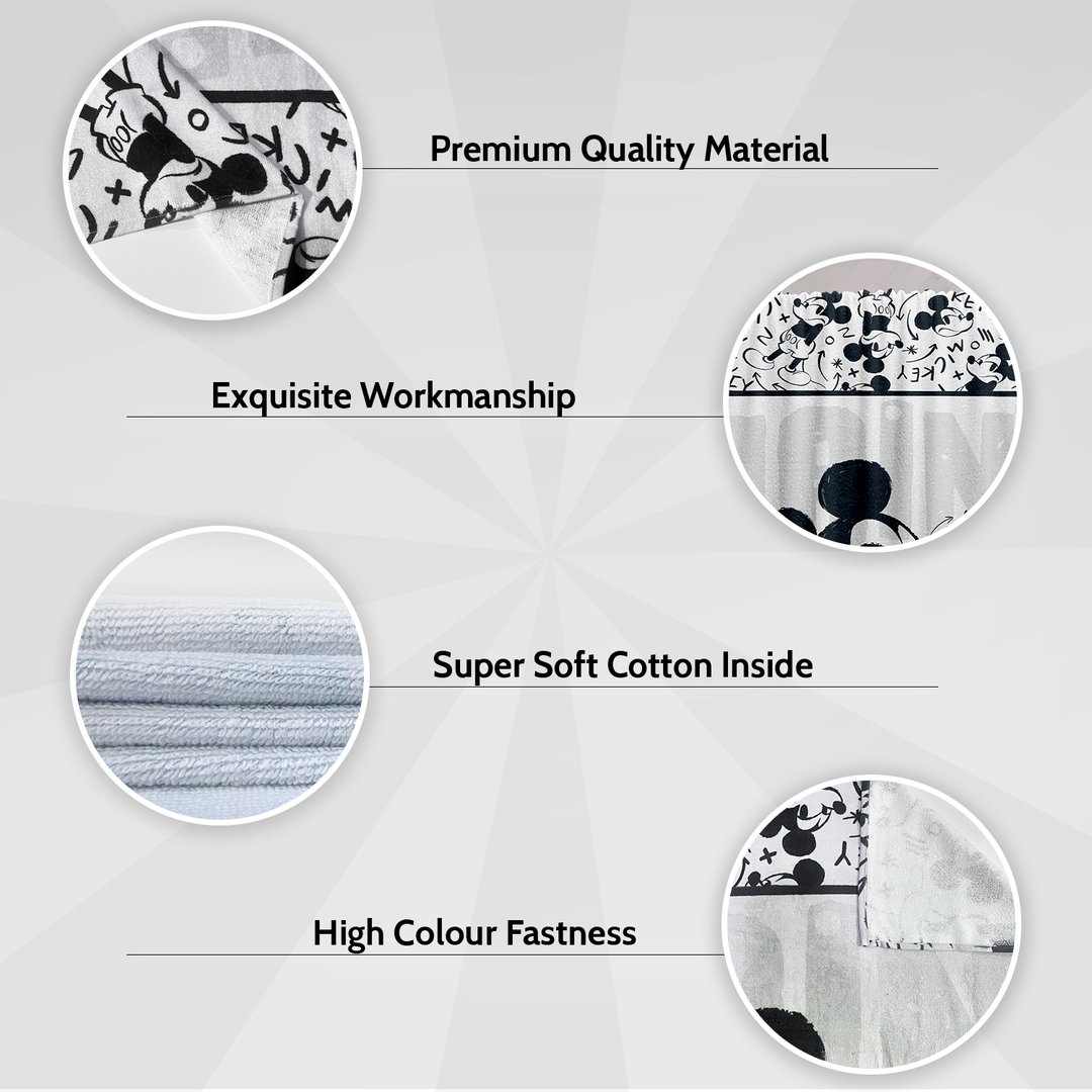 Disney Mickey Mouse Towel : 100% Cotton, Ultrasoft and breathable, High quality (Size : 75 cm x 150 cm) Fade-Resistant. 