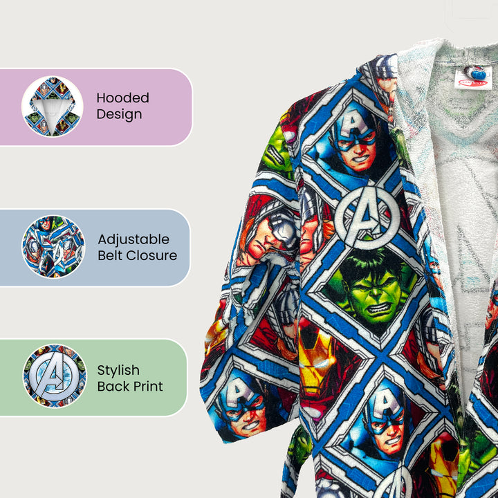 Avengers Printed Cotton Bathrobe for Kids