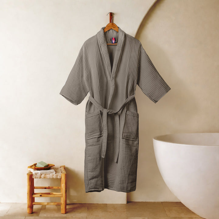 Brink 100% Cotton Unisex Waffle Bathrobe
