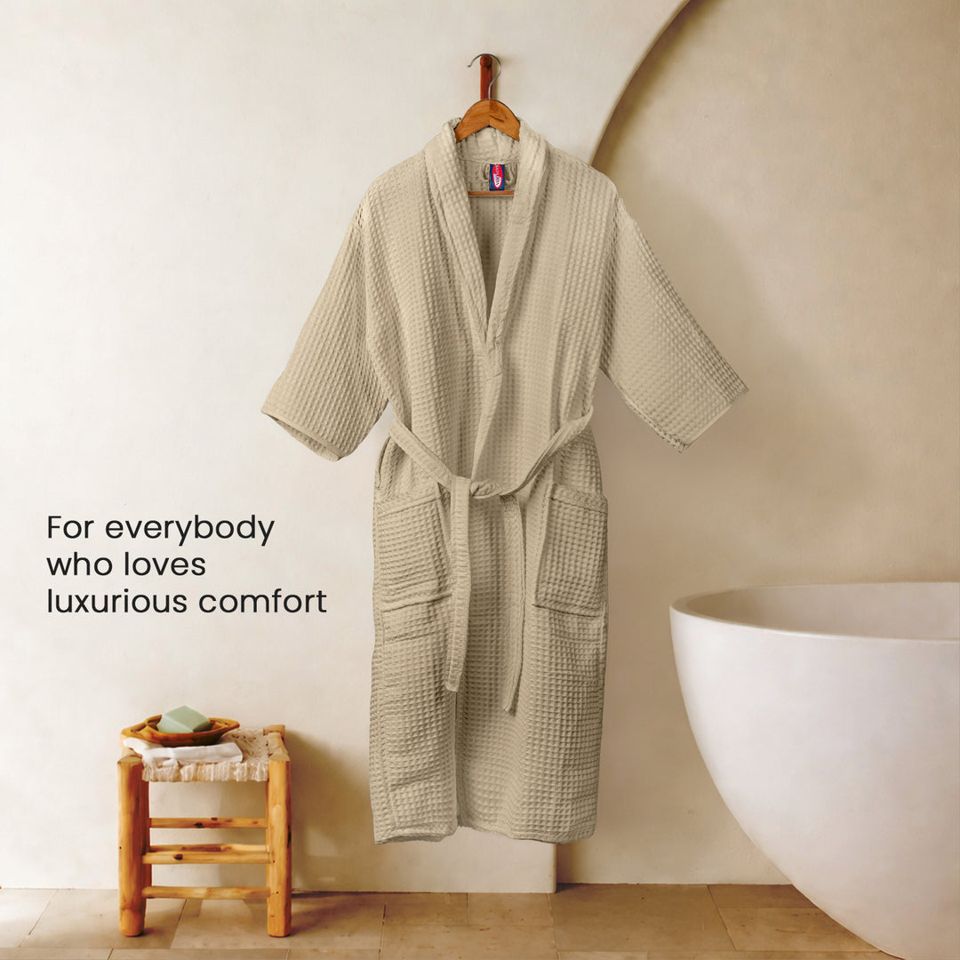 Brink 100% Cotton Unisex Waffle Bathrobe