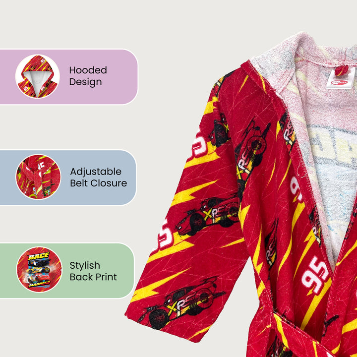 Disney Pixar Car Printed Cotton Bathrobe for Kids
