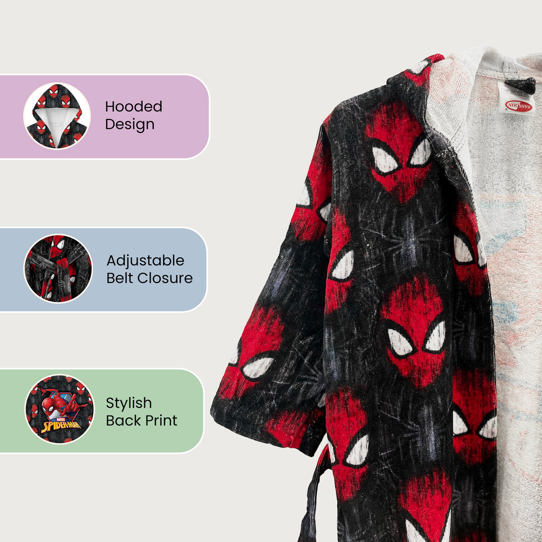 Spiderman Printed Cotton Bathrobe for Kids