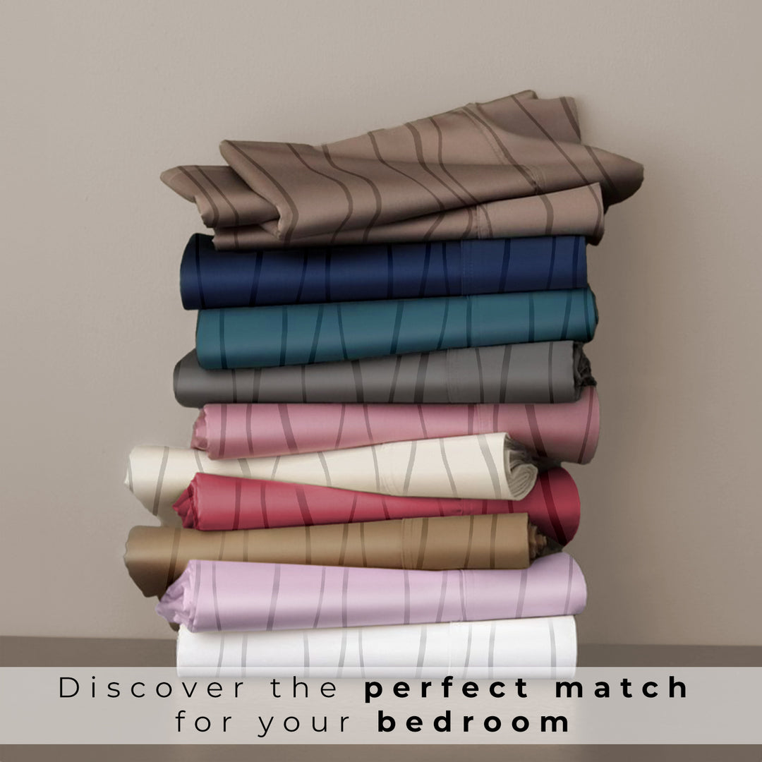 Artemis Italian Jacquard Weave Sateen Cotton Bedsheet- 400 TC (Wave Design)